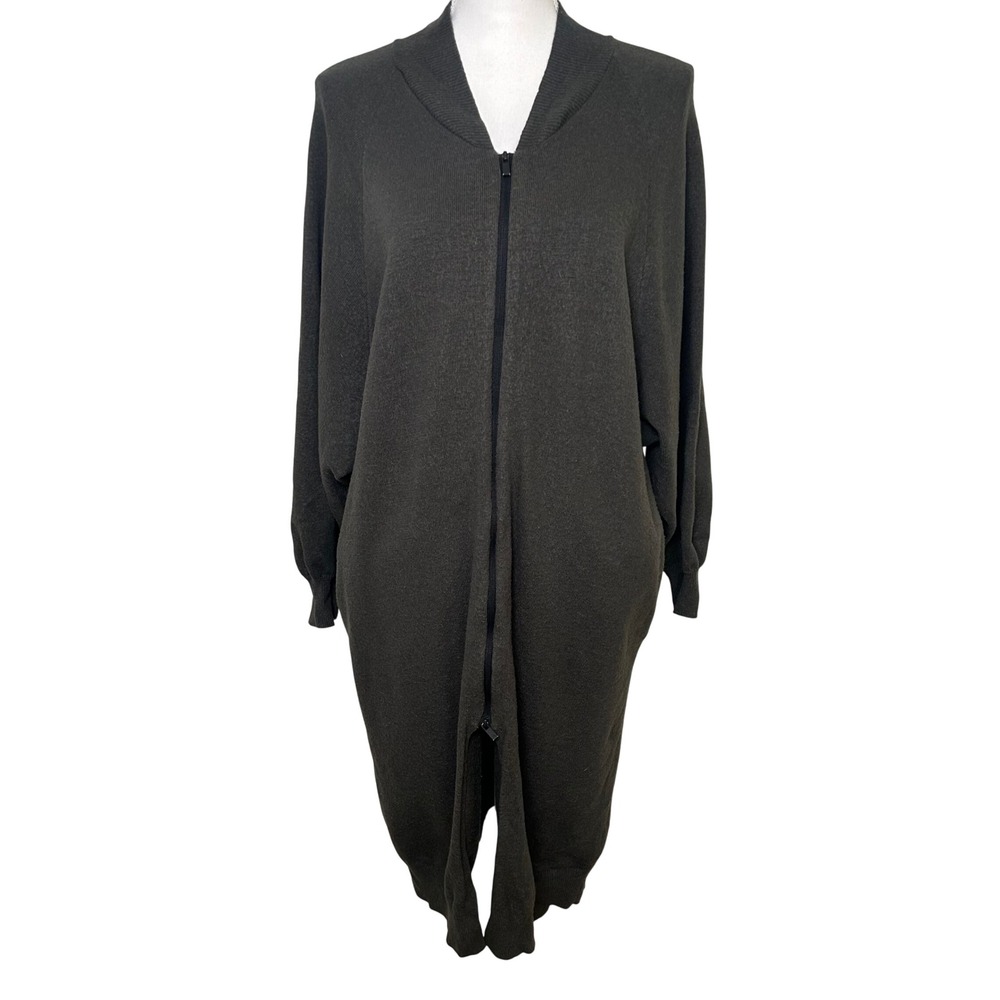 Essentials Fear of God Women Gray Brown Knit long zip cardigan streetwear S